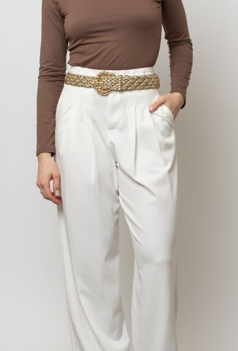 Grossiste BESTINI - Ceinture tressé, boucle arrondi effet tressé