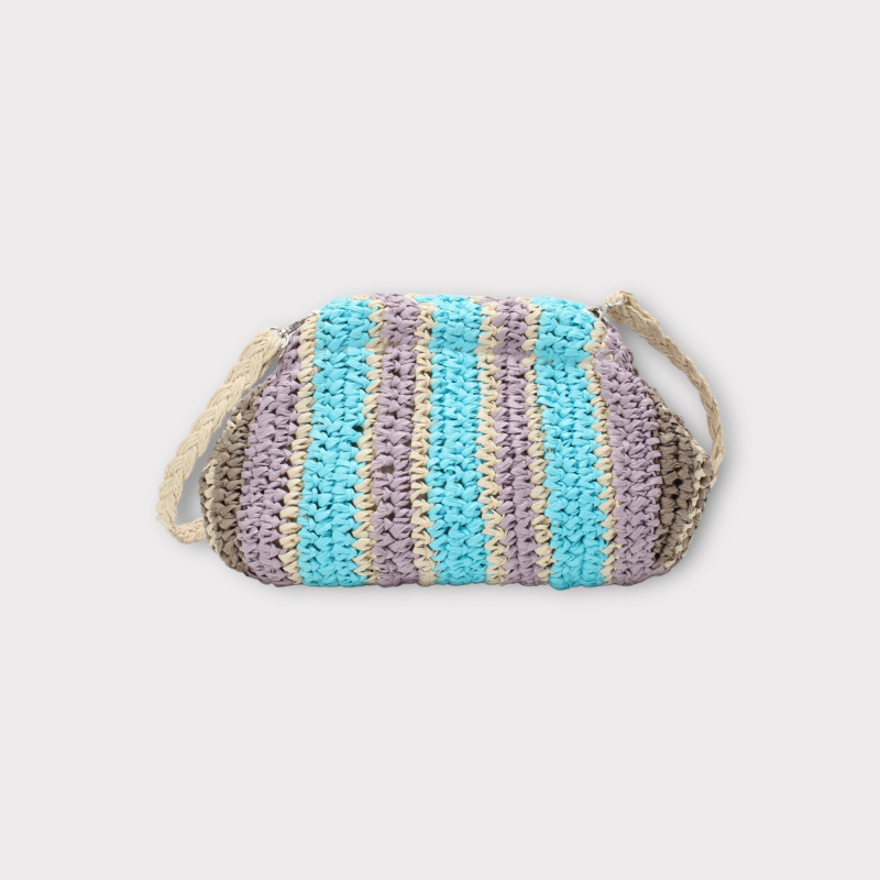 Mayorista BESTINI - Bolso bandolera en forma de bolso de paja multicolor