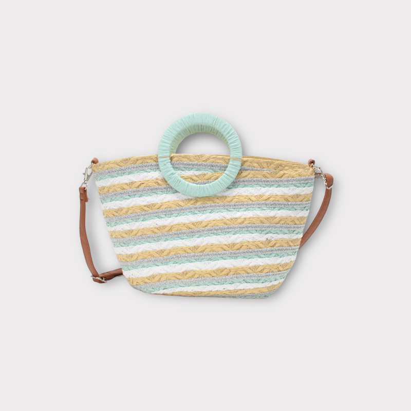 Mayorista BESTINI - Bolso bandolera de paja con muñeca redonda