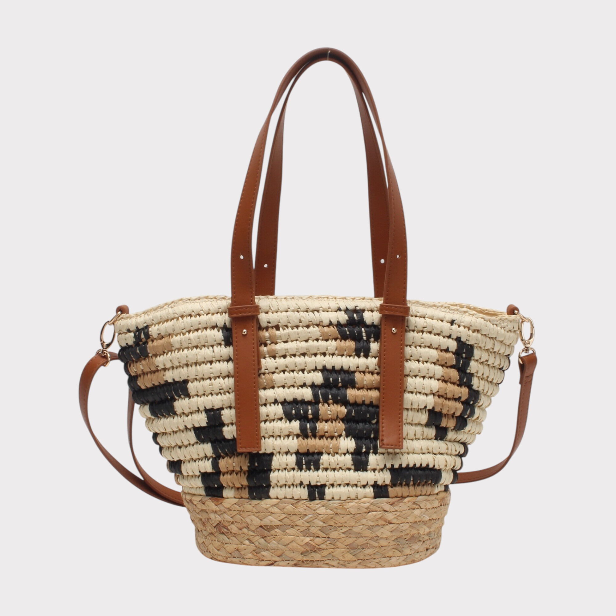 Grossista BESTINI - Basket bag, braided effect, straw
