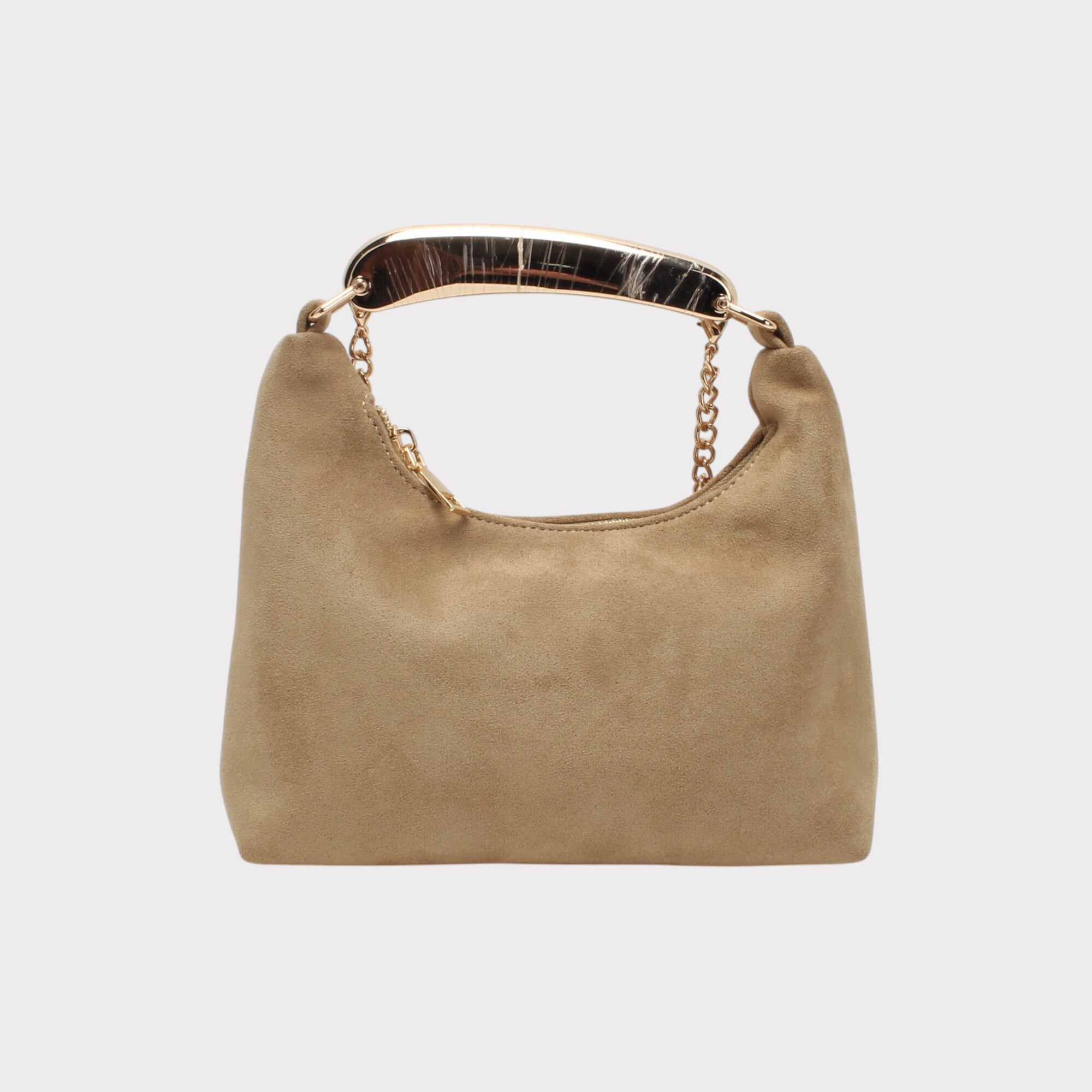 Wholesaler BESTINI - Evening bag with shoulder strap, metallic handle, suedine effect