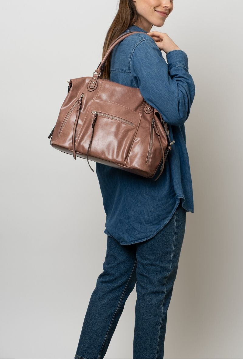 Mayorista BESTINI - Bolsa de boliche vintage con múltiples zip