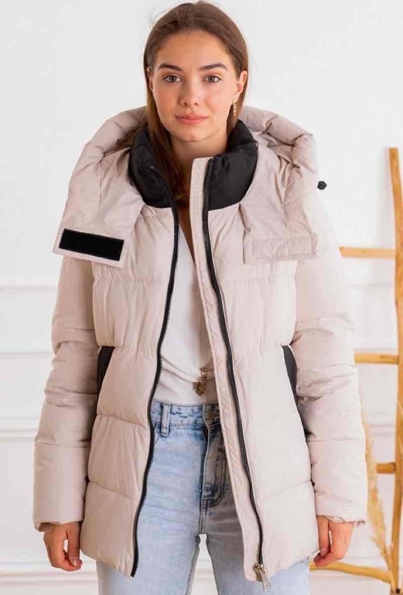 Wholesaler Big Liuli - Two colored hooded short jacket