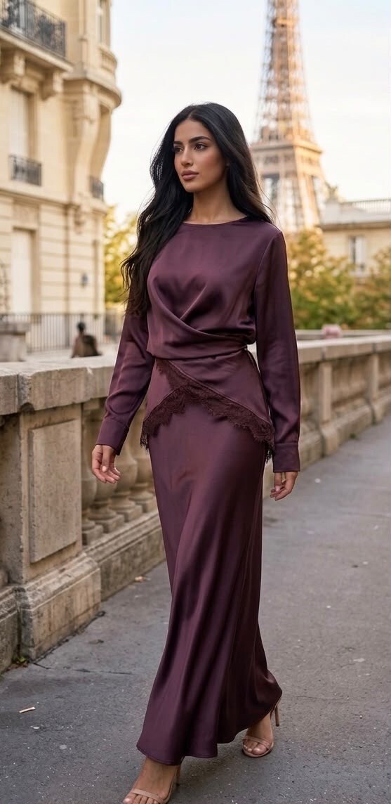 Grossiste Big Liuli - Ensemble jupe en satin