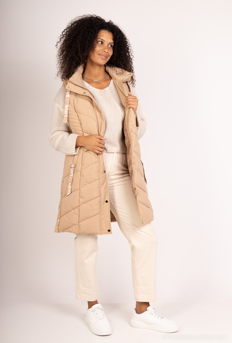 Wholesaler Big Size Exclusive - “Veronica” mid-length sleeveless down jacket