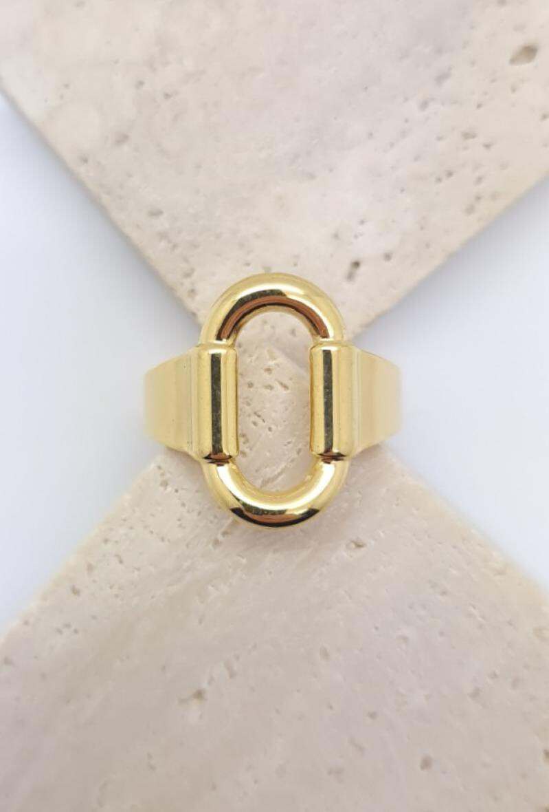 Wholesaler Bijoussimo - Adjustable steel ring big link