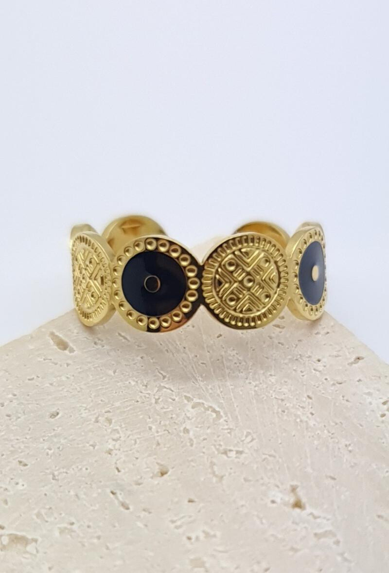 Wholesaler Bijoussimo - Medallions steel adjustable ring