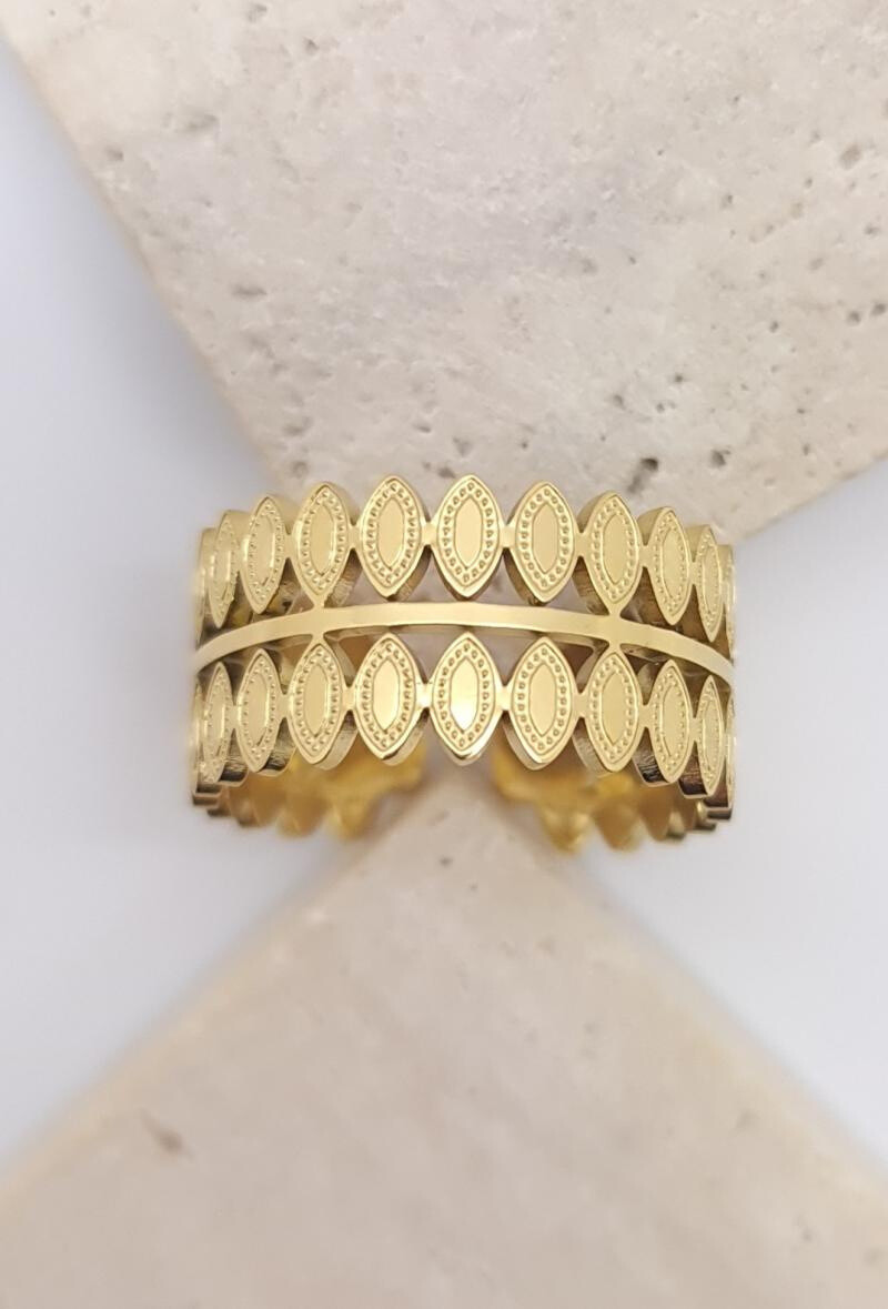 Wholesaler Bijoussimo - Multiple oval steel adjustable ring