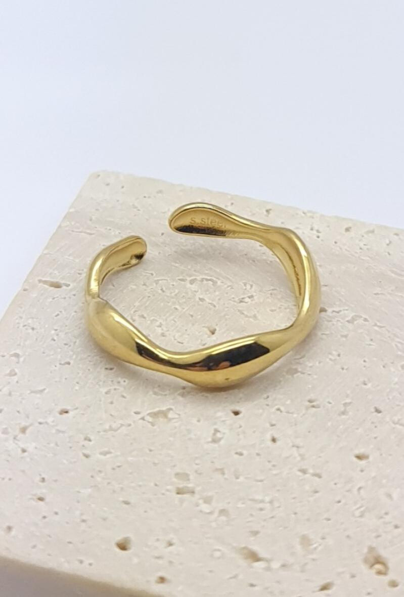 Wholesaler Bijoussimo - Adjustable wave steel ring