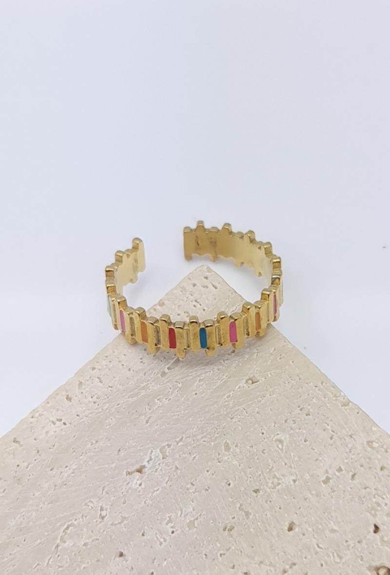 Wholesaler Bijoussimo - Multicolored steel adjustable ring
