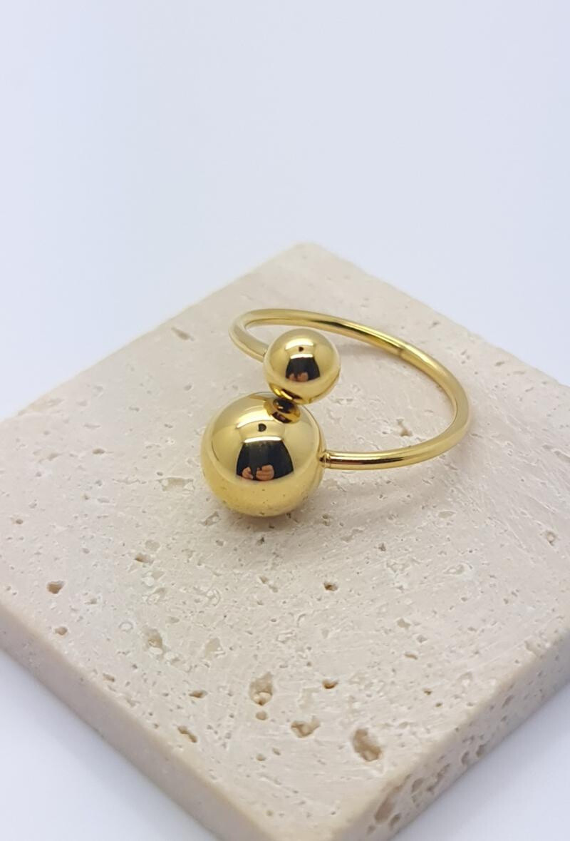 Wholesaler Bijoussimo - Double ball adjustable steel ring