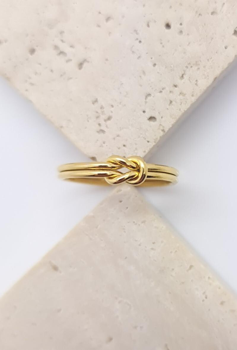 Wholesaler Bijoussimo - Adjustable double knot steel ring