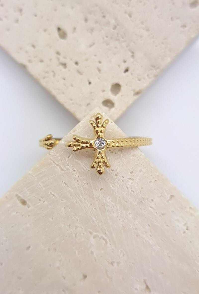 Wholesaler Bijoussimo - Ring adjustable steel cross
