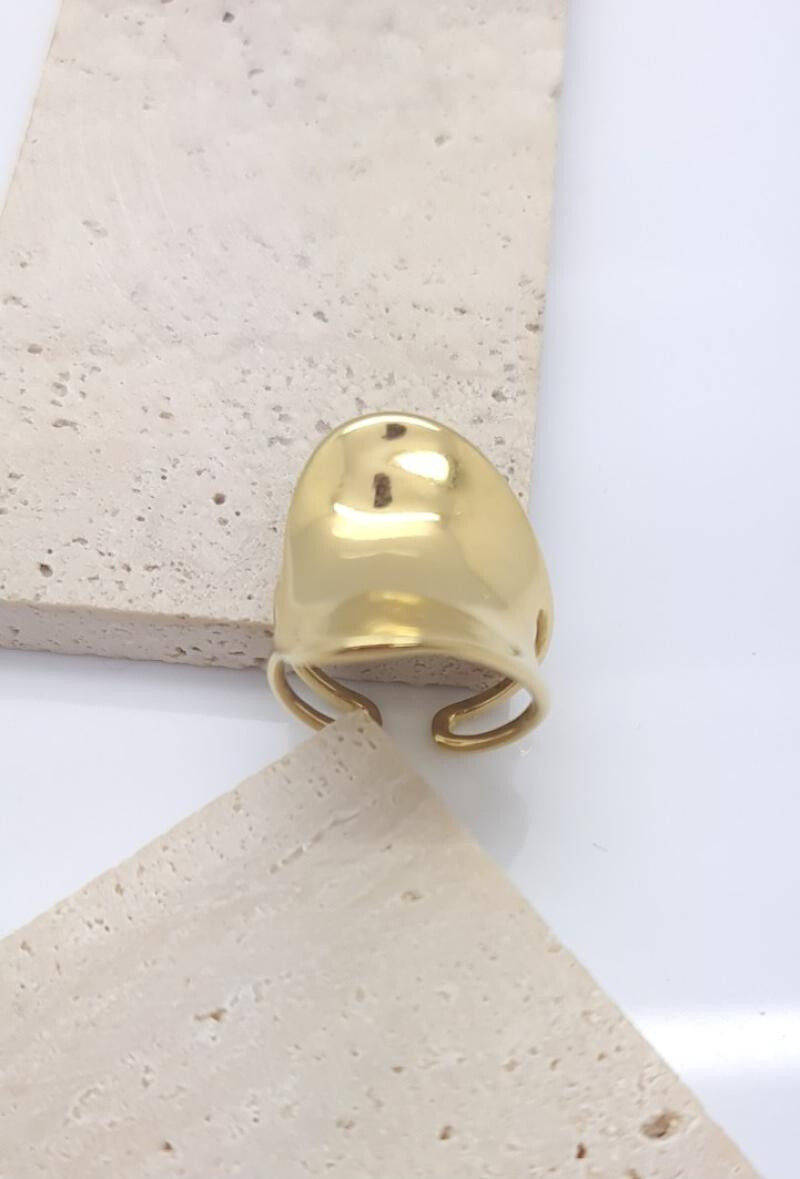 Grossista Bijoussimo - Acciaio regolabile ad anello Concavo 2,5 cm