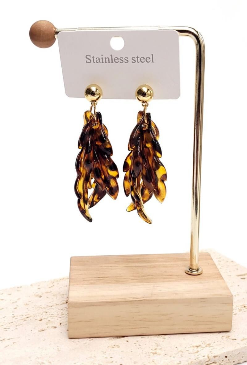 Wholesaler Bijoussimo - Leopard pattern steel earrings