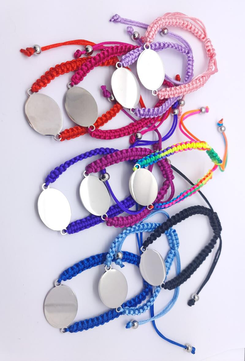 Wholesaler Bijoussimo - Oval woven cord bike bracelet woven cord