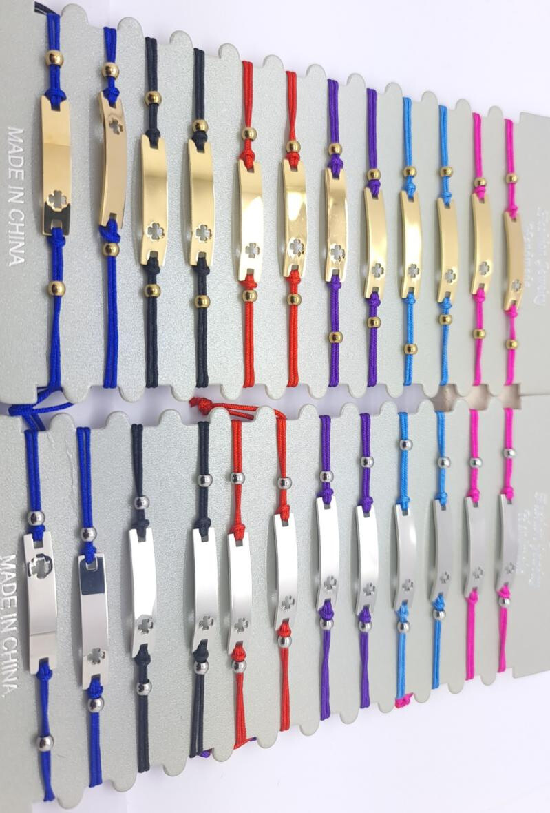 Wholesaler Bijoussimo - Set of 12 bass bracelets with rectangle with cross, braided cords