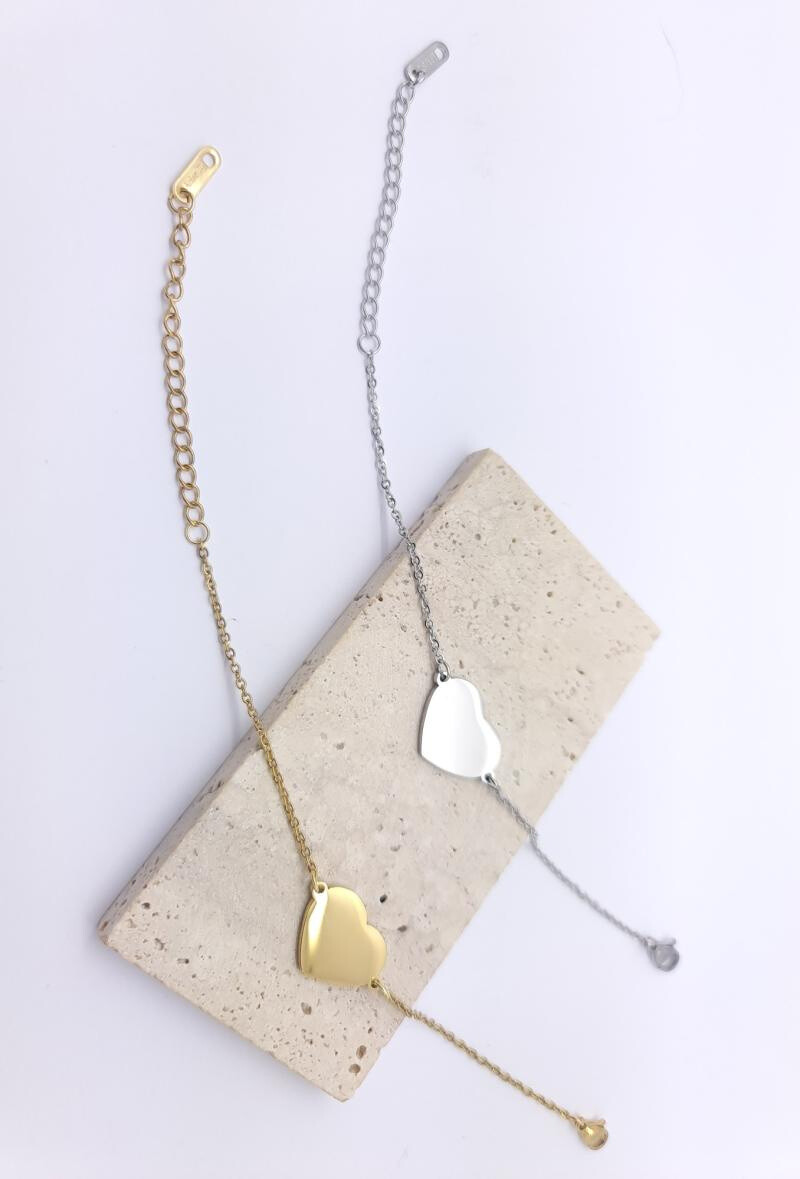 Wholesaler Bijoussimo - Steel bracelet to engrave a heart of fine chain