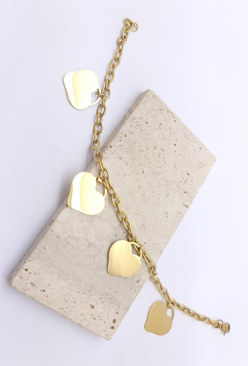 Wholesaler Bijoussimo - Golden engraving steel bracelet with 4 cores