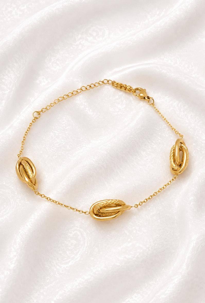 Grossista Bijoussimo - Bracciale da donna in acciaio dorato, maglie a catena forzata