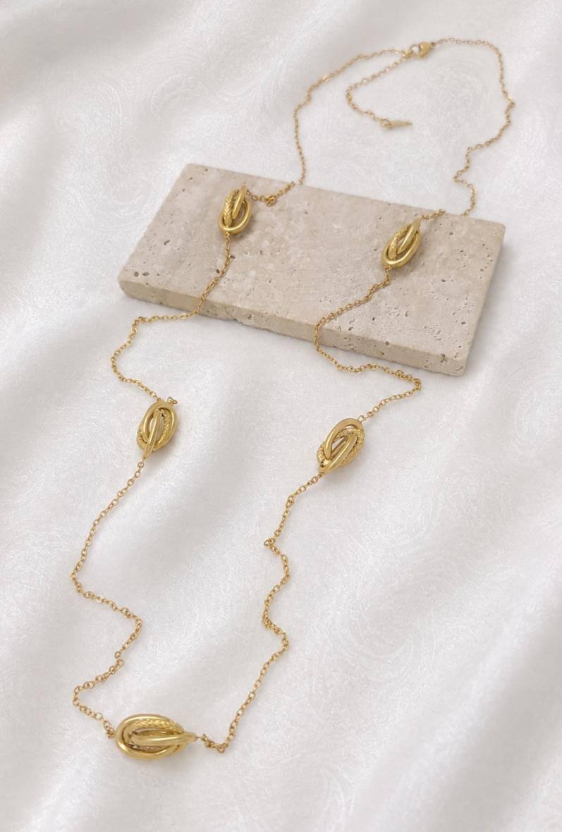 Wholesaler Bijoussimo - Women's gold-plated steel necklace (long chain), curb chain links