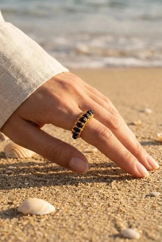 Mayorista Bijoux Mystères - Anillo de acero inoxidable ajustable