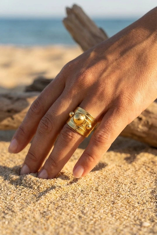 Mayorista Bijoux Mystères - Anillo de acero inoxidable ajustable