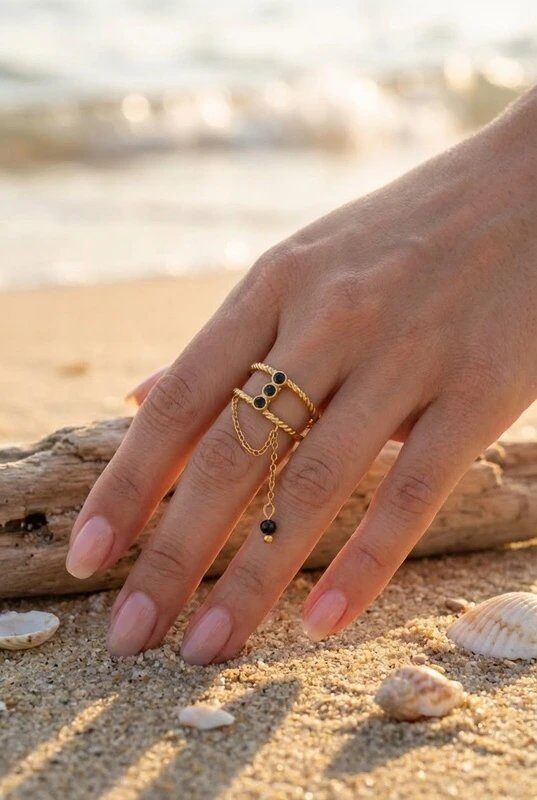 Mayorista Bijoux Mystères - Anillo de acero inoxidable ajustable