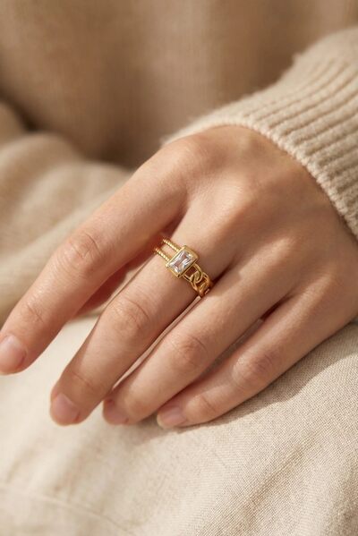 Mayorista Bijoux Mystères - Anillo de acero inoxidable ajustable Mayorista Bijoux Mystères - Anillo de acero inoxidable ajustable