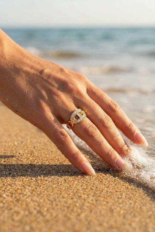 Mayorista Bijoux Mystères - Anillo ajustable de acero inoxidable