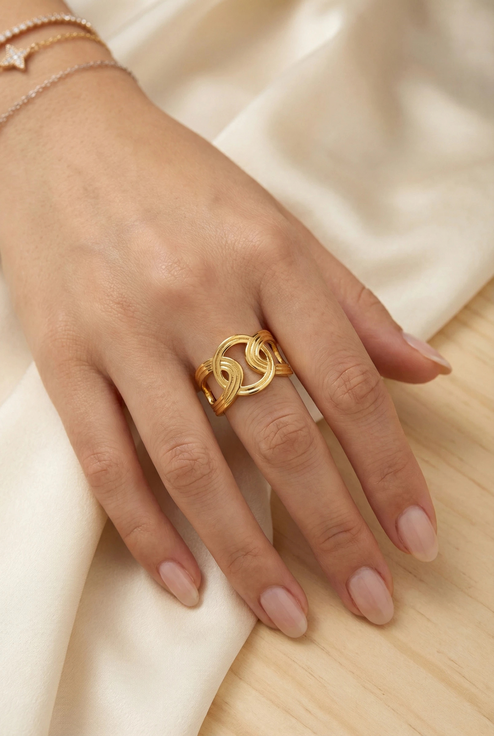 Wholesaler Bijoux Mystères - Adjustable stainless steel ring