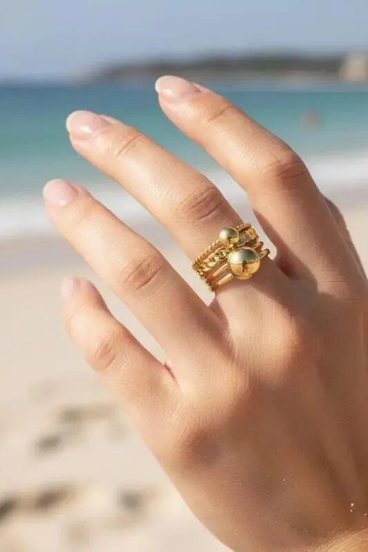 Mayorista Bijoux Mystères - Anillo de acero inoxidable ajustable