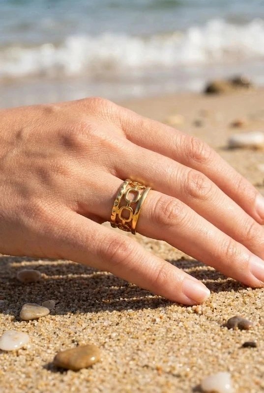 Mayorista Bijoux Mystères - Anillo de acero inoxidable ajustable Mayorista Bijoux Mystères - Anillo de acero inoxidable ajustable
