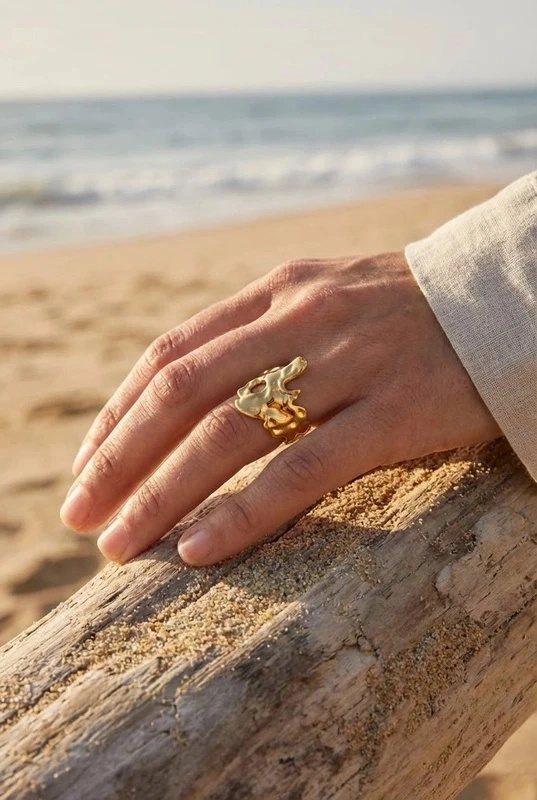 Mayorista Bijoux Mystères - Anillo de acero inoxidable ajustable