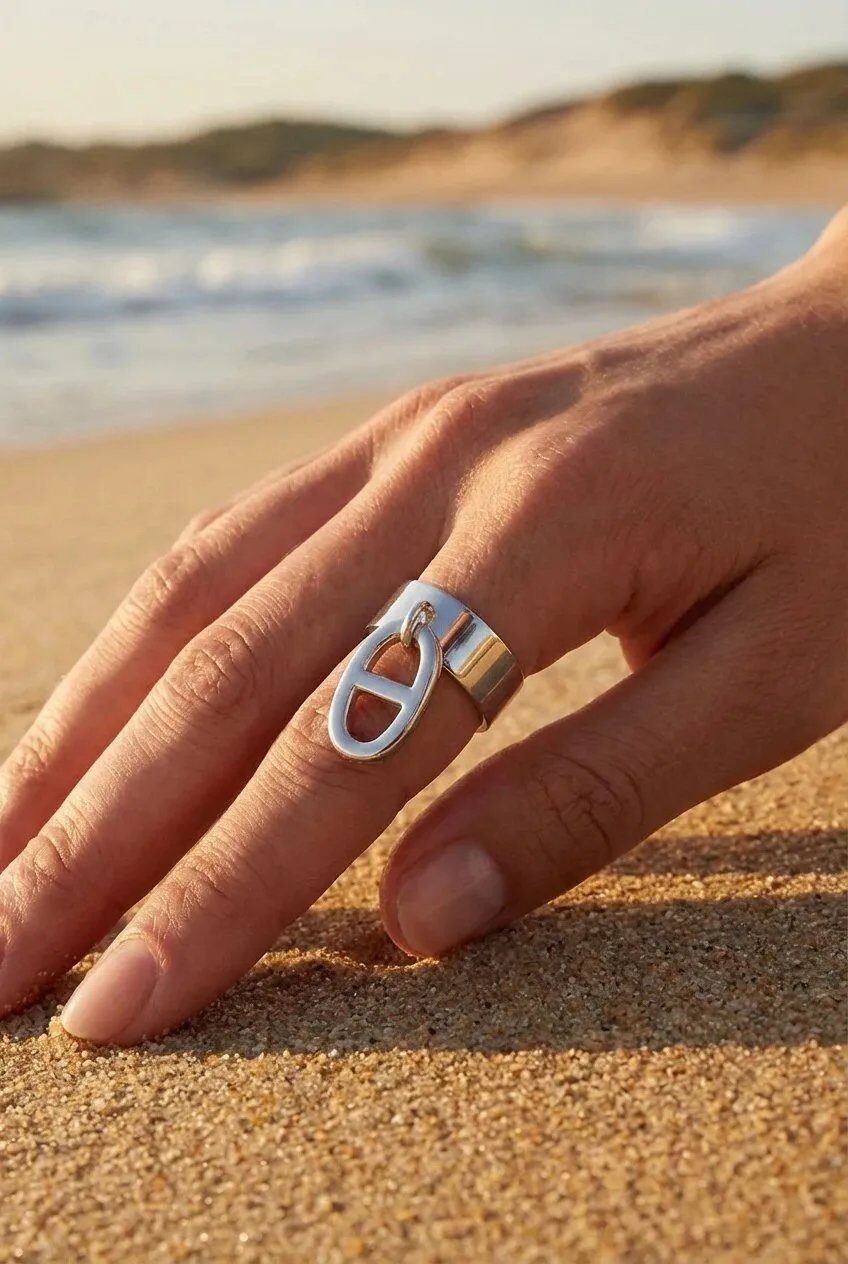 Mayorista Bijoux Mystères - Anillo ajustable de acero inoxidable
