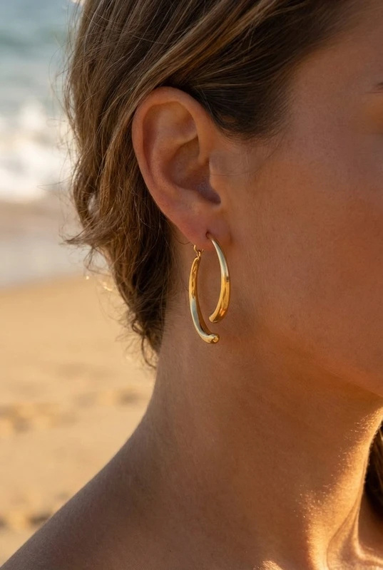 Mayorista Bijoux Mystères - Pendientes de aro de acero inoxidable