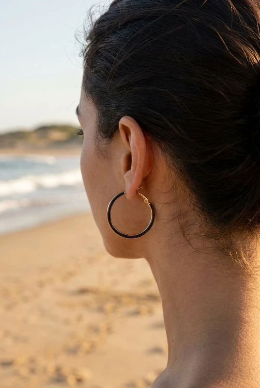 Mayorista Bijoux Mystères - Pendientes de aro de acero inoxidable