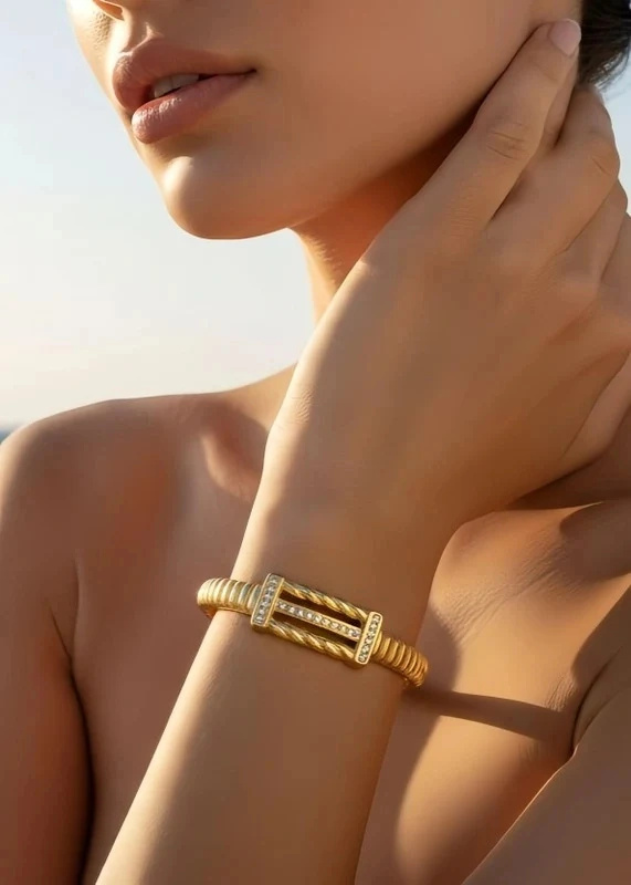 Grossiste Bijoux Mystères - Bracelet jonc en acier inoxydable