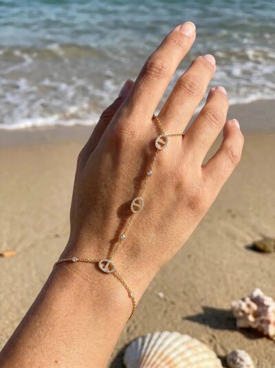 Mayorista Bijoux Mystères - Pulsera de mano de acero inoxidable Mayorista Bijoux Mystères - Pulsera de mano de acero inoxidable