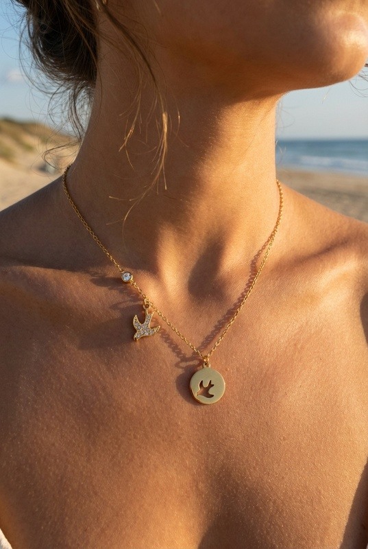 Wholesaler Bijoux Mystères - Necklace with bird pendant