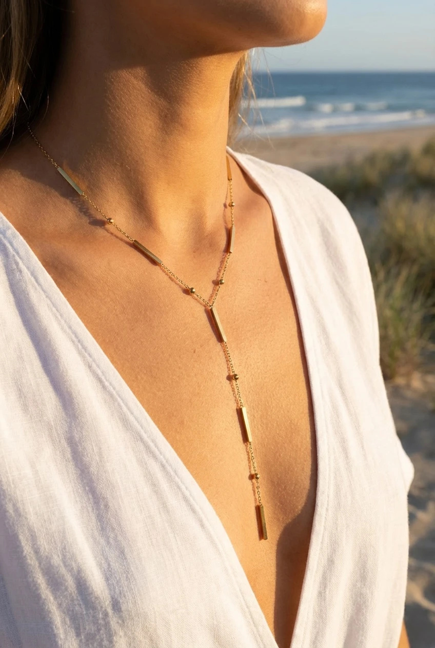 Großhändler Bijoux Mystères - Y-Halskette aus Edelstahl