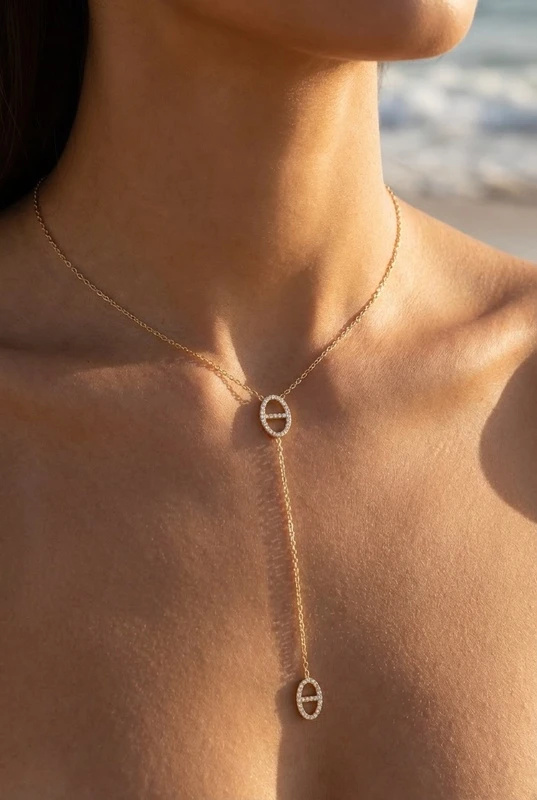 Mayorista Bijoux Mystères - Collar en Y de acero inoxidable