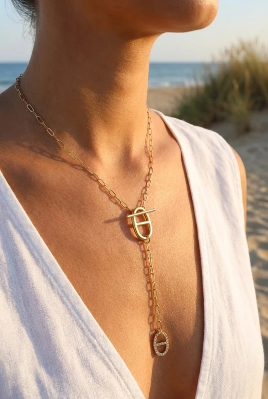 Mayorista Bijoux Mystères - Collar en Y de acero inoxidable