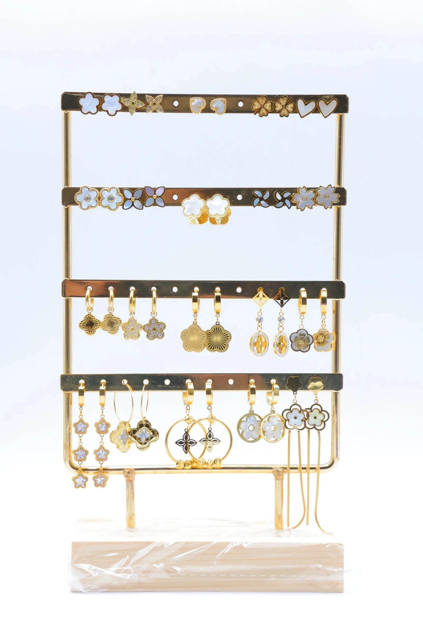 Grossiste Bijoux Mystères - Présentoir à boucles d'oreilles en acier inoxydable