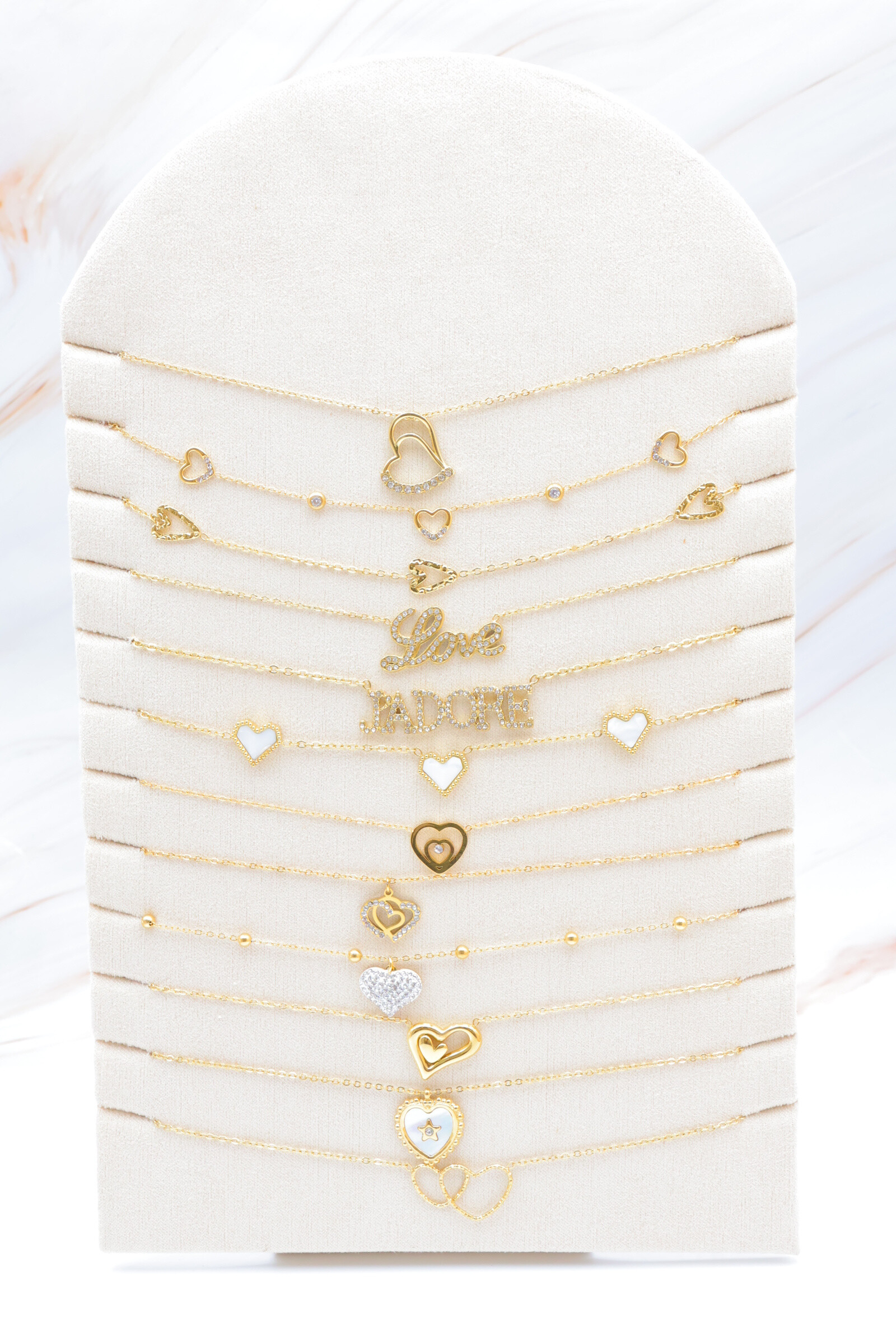 Grossista Bijoux Mystères - Set di 12 collane in acciaio inossidabile con espositore