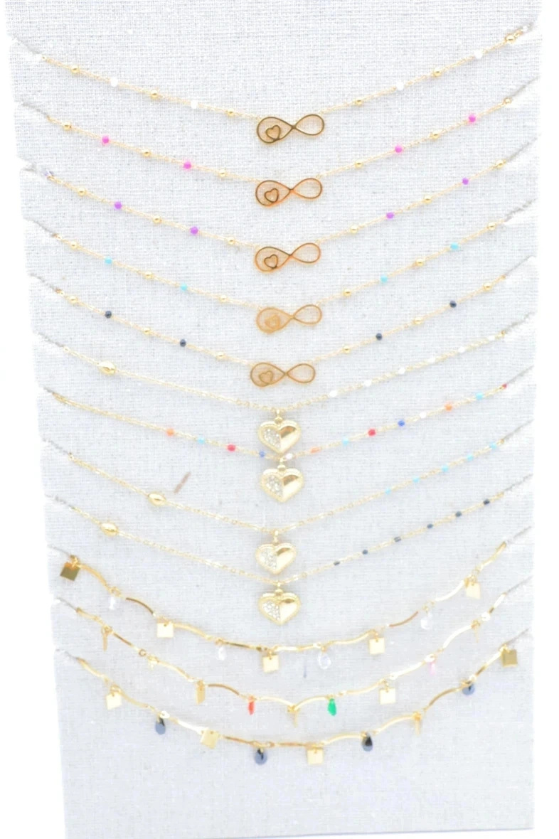 Mayorista Bijoux Mystères - Conjunto de 12 collares de acero inoxidable con pantalla
