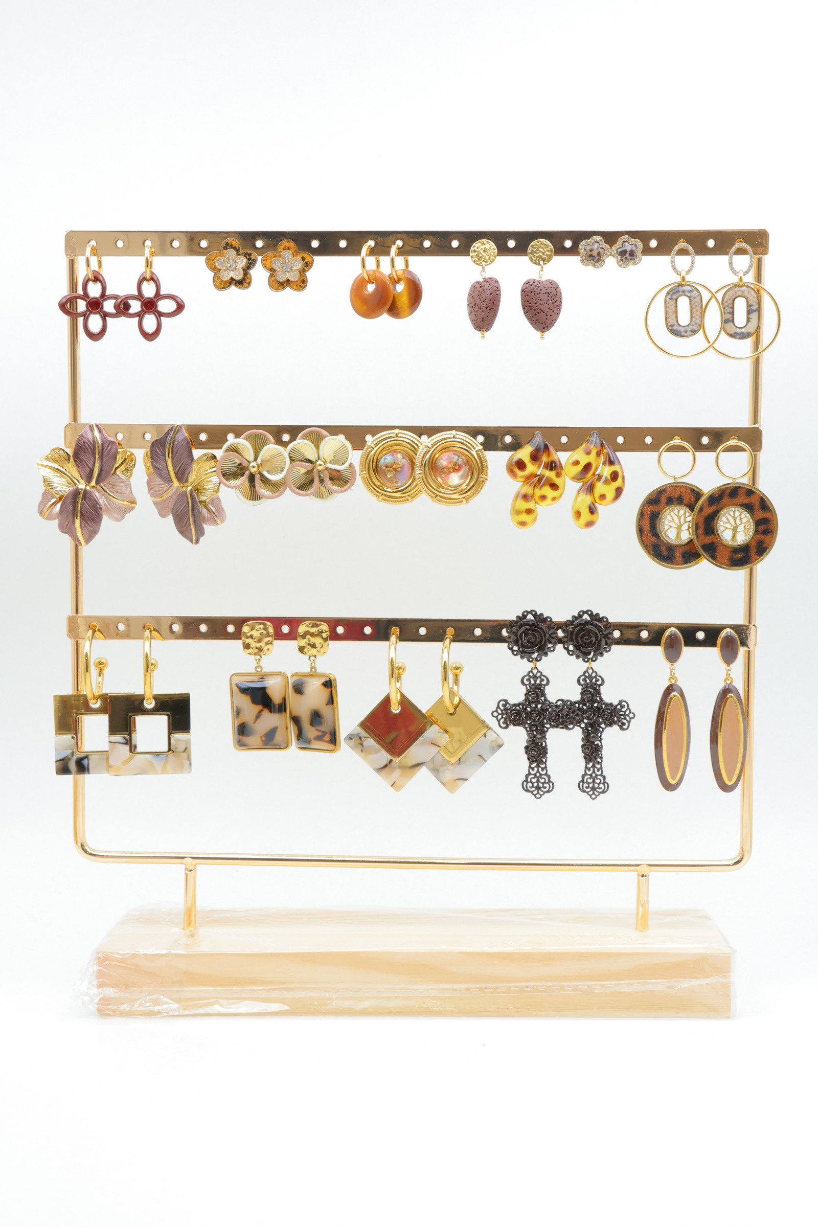Wholesaler Bijoux Mystères - Set of 16 pairs of earrings with display stand