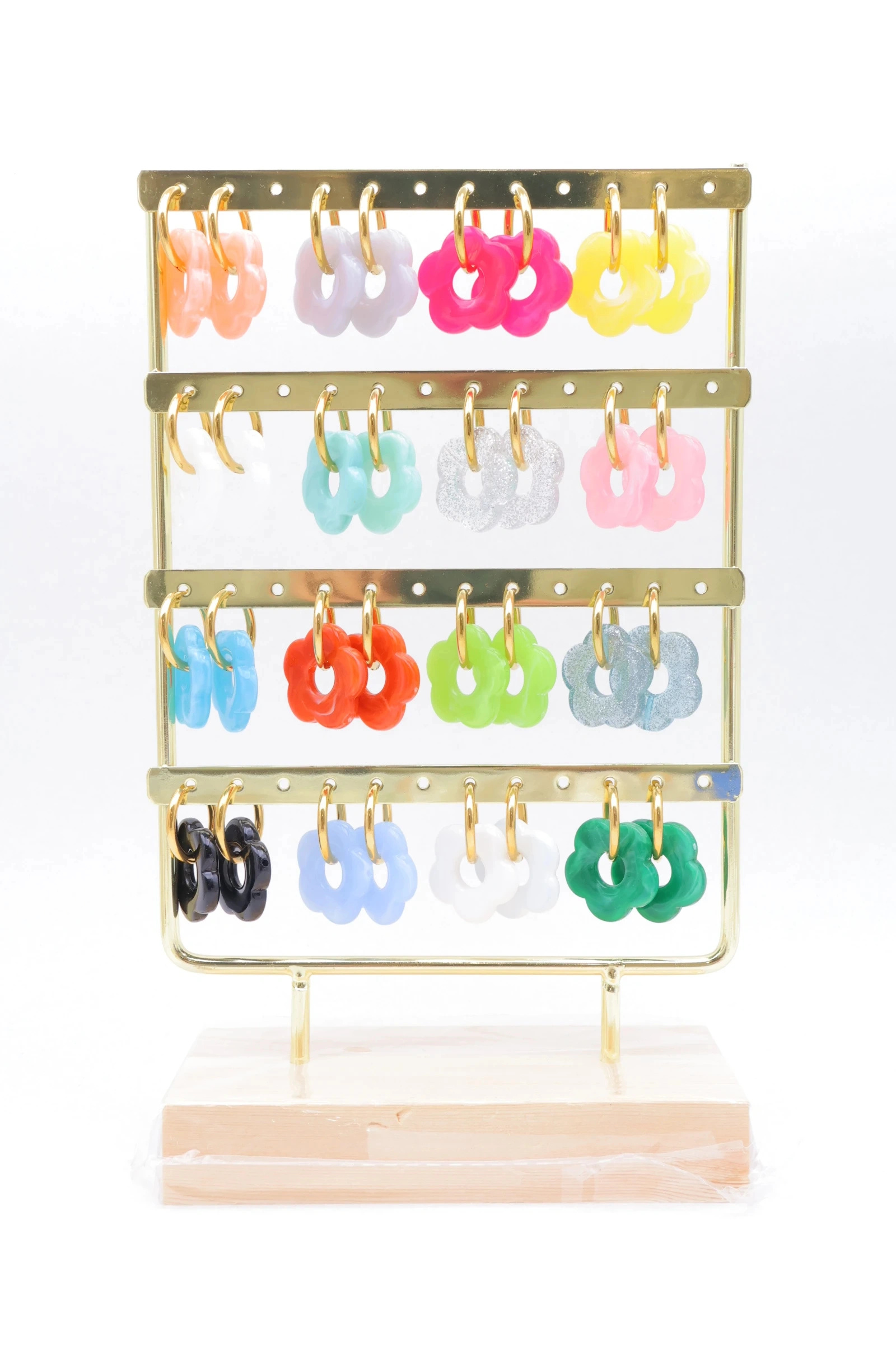 Grossiste Bijoux Mystères - Lot de 16 paires de boucles d'oreilles avec présentoir