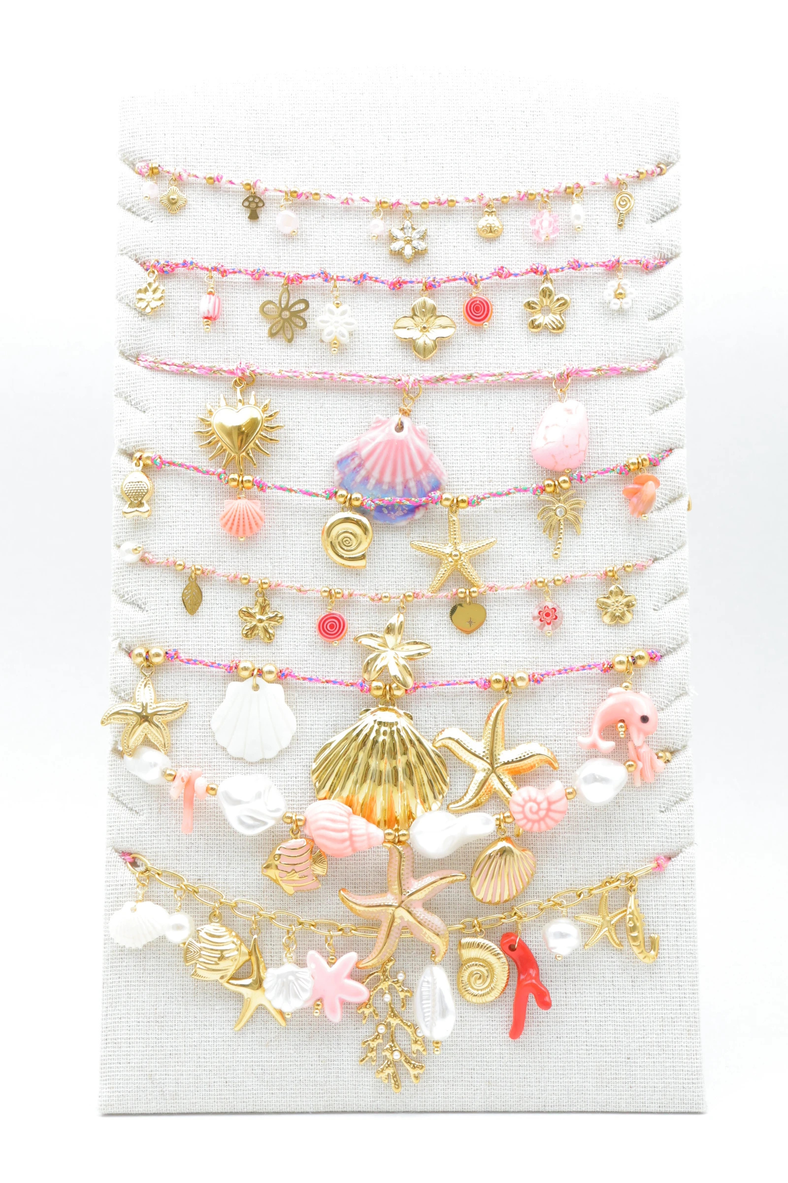 Grossista Bijoux Mystères - Set di 8 collane in acciaio inossidabile con espositore