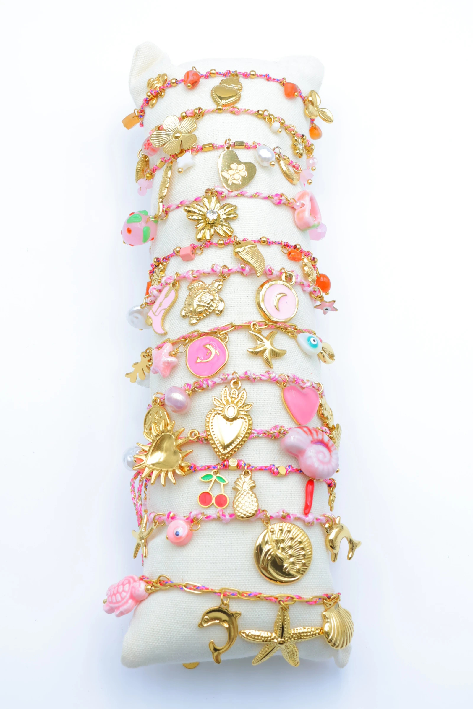 Mayorista Bijoux Mystères - Pack de 12 pulseras de acero inoxidable con cojín
